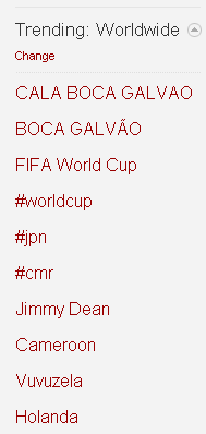 Twitter Mundial fútbol 2010