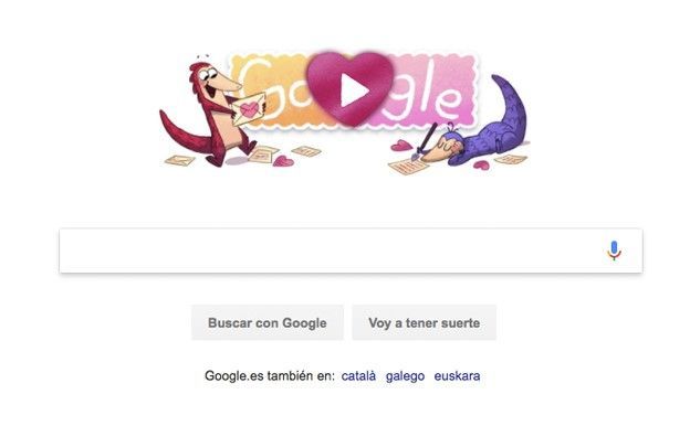 Búsqueda en Google el día de San Valentín