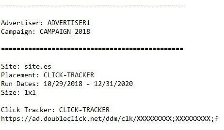 Adserver con formato click tracker